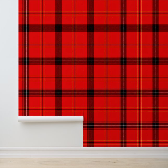Zwart en Rood Buffel Plaid Gecontroleerd Behang (Applicatie)