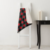 Zwart en Rood Buffel Plaid Geruite Sherpa Deken (In situ)