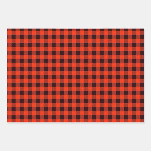 Zwart en Rood Buffel Plaid Gift Inpakpapier Vel (Voorkant)
