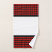 Zwart en rood buffelplaid bad handdoek (Handdoek)