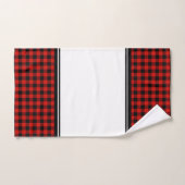 Zwart en rood buffelplaid bad handdoek (Handdoek)