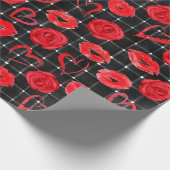 Zwart en rood cadeaupapier (Hoek)