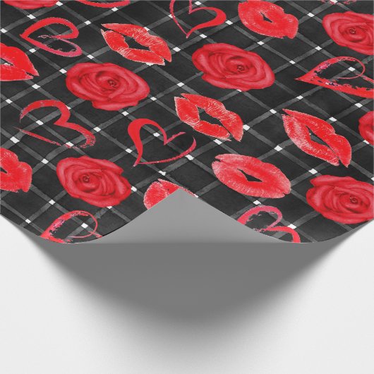 Zwart en rood cadeaupapier (Hoek)