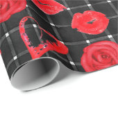 Zwart en rood cadeaupapier (Rol Hoek)