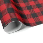Zwart en rood check patroon cadeaupapier (Rol Hoek)