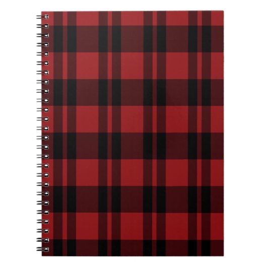 Zwart en Rood Check Pattern Notitieboek (Voorkant)