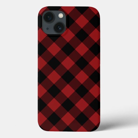 Zwart en Rood Controleer iPhone Case (Achterkant)