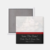 Zwart en Rood Damask Save The Date Magnet (Voorkant / Achterkant)