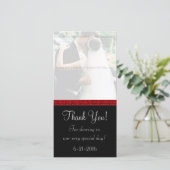 Zwart en Rood Damaskus Bedankt Card (Staand voorkant)