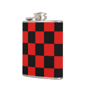 Zwart en rood dambord - Milaan Heupfles (Links)