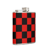 Zwart en rood dambord - Milaan Heupfles (Rechts)