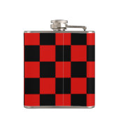 Zwart en rood dambord - Milaan Heupfles (Achterkant)