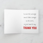 Zwart en rood Dank u Word Cloud Bedankkaart (Binnen)