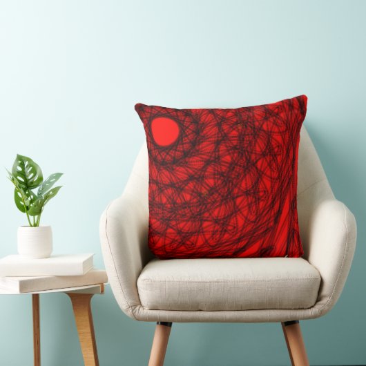 Zwart en rood decoratief Sierkussen (Stoel)
