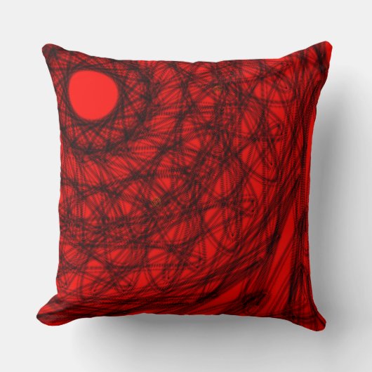 Zwart en rood decoratief Sierkussen (Voorkant)