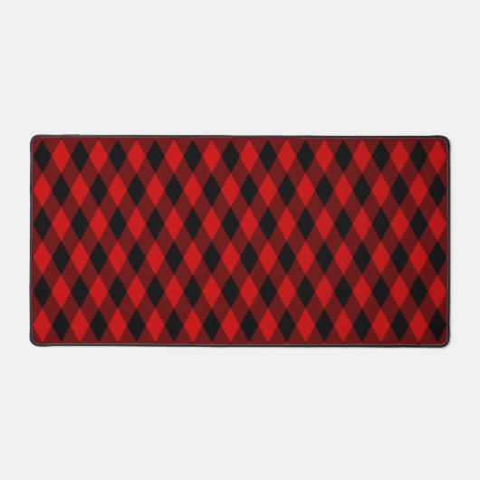 Zwart en rood diamantpatroon  bureaumat (Voorkant)