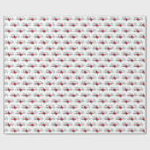 Zwart en rood, diep in het hart cadeaupapier (Vlak)