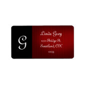 Zwart en Rood Dramatisch adreslabel Etiket (Voorkant)