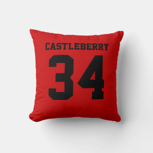 Zwart en rood dubbelzijdig sportshirt kussen