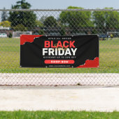 Zwart en rood eenvoudig Black Friday Sale-banner Spandoek (Insitu)
