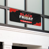 Zwart en rood eenvoudig Black Friday Sale-banner Spandoek (Buitenkant Gebouw)