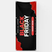 Zwart en rood eenvoudig Black Friday Sale-banner Spandoek (Verticaal)