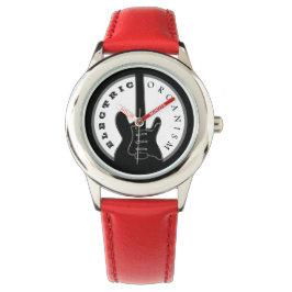 Zwart en Rood Elektrische Rock Gitaar Modern Cool Horloge