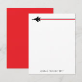 Zwart en rood F-15 Personal Stationery Notitiekaartje (Voorkant / Achterkant)