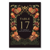 Zwart en Rood Fantasie Betoverde Tuin Bruiloft Kaart (Voorkant)