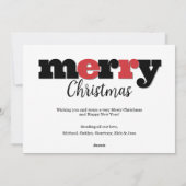 Zwart en rood Fotocollage Vrolijk en helder Feestdagenkaart (Achterkant)