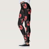 Zwart en rood gebroken hart leggings (Links)