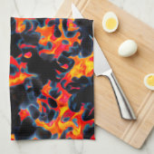 Zwart en Rood Geel Theedoek (Quarter Fold)
