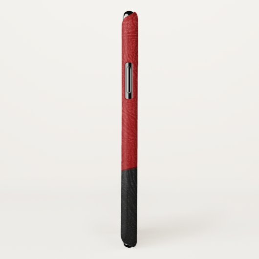 Zwart en rood geometrisch  leer Case-Mate iPhone case (Achterkant / rechts)