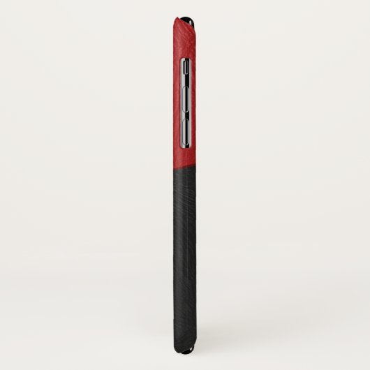 Zwart en rood geometrisch  leer Case-Mate iPhone case (Achterkant/links)