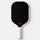 Zwart en rood gepersonaliseerd met monogram pickleball paddle (Achterkant)