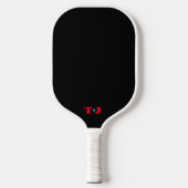 Zwart en rood gepersonaliseerd met monogram pickleball paddle (Voorkant)