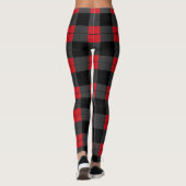 Zwart en rood geplette Leggings (Achterkant)