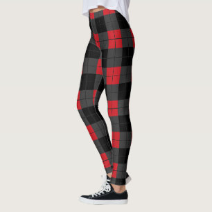Zwart en rood geplette Leggings