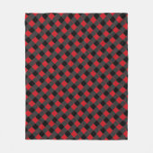 Zwart en rood geruit fleece deken (Voorkant)