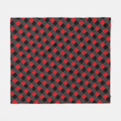 Zwart en rood geruit fleece deken (Voorkant (Horizontaal))