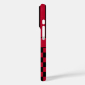 Zwart en rood geruit gestreept gepersonaliseerd Case-Mate iPhone case (Achterkant / Links)