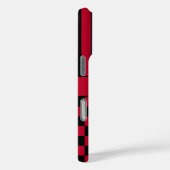 Zwart en rood geruit gestreept gepersonaliseerd Case-Mate iPhone case (Achterkant / Rechts)