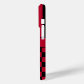 Zwart en rood geruit gestreept gepersonaliseerd Case-Mate iPhone case (Achterkant / Links)