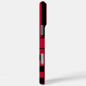Zwart en rood geruit gestreept gepersonaliseerd Case-Mate iPhone case (Achterkant / Rechts)
