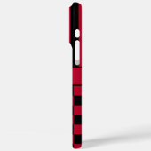 Zwart en rood geruit gestreept gepersonaliseerd Case-Mate iPhone case (Achterkant / Links)