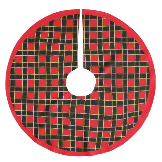 Zwart en rood geruit patroon kerstboom rok (Voorkant)