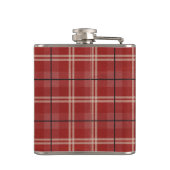 Zwart en rood geruit snor heupfles (Achterkant)