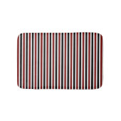 Zwart en rood gestreept patroon modern badmat (Voorkant)
