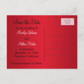 Zwart en rood gestreept Save the Date Briefkaart (Achterkant)