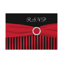 Zwart en rood gestreepte antwoordkaart